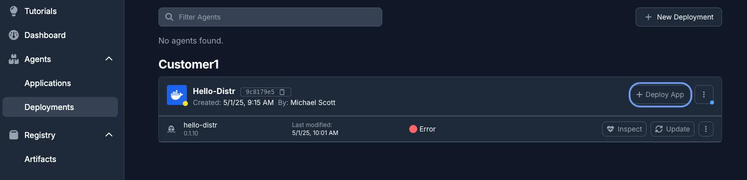 Add deployment to existing target