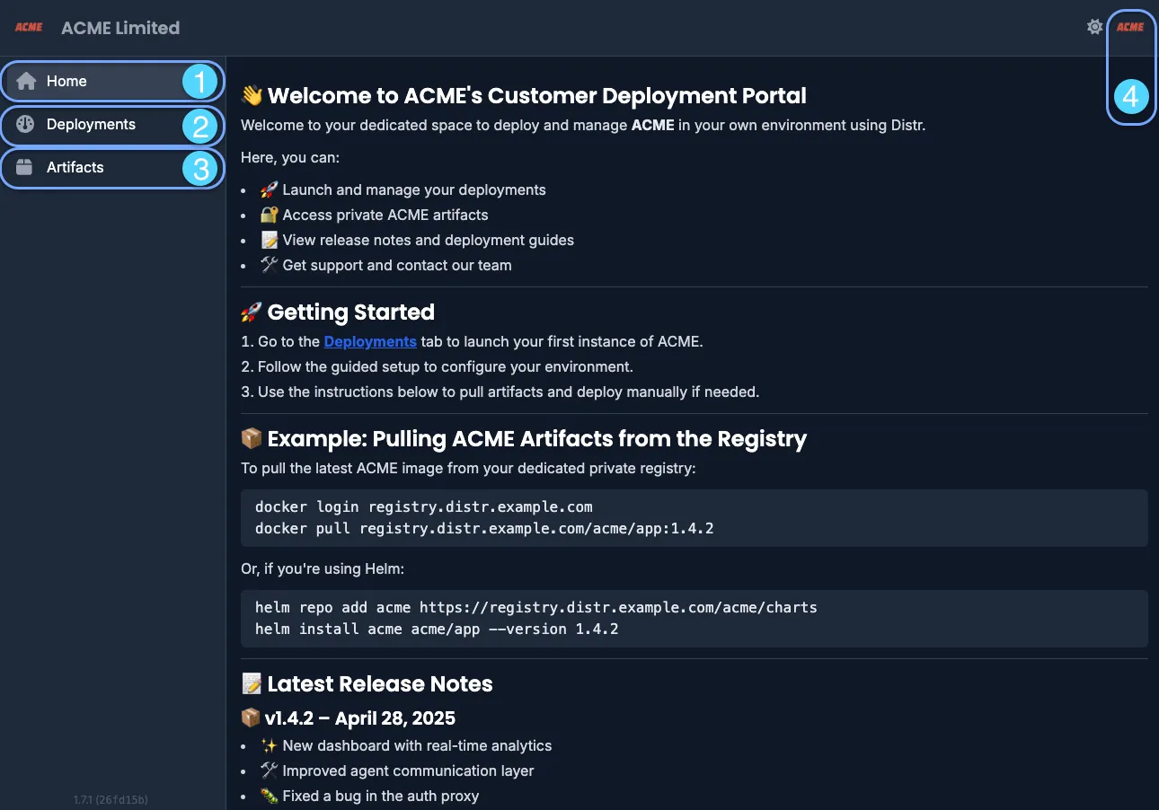 Deployments interface