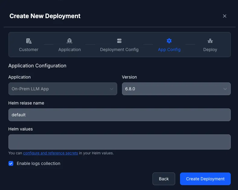 Helm Application Configuration