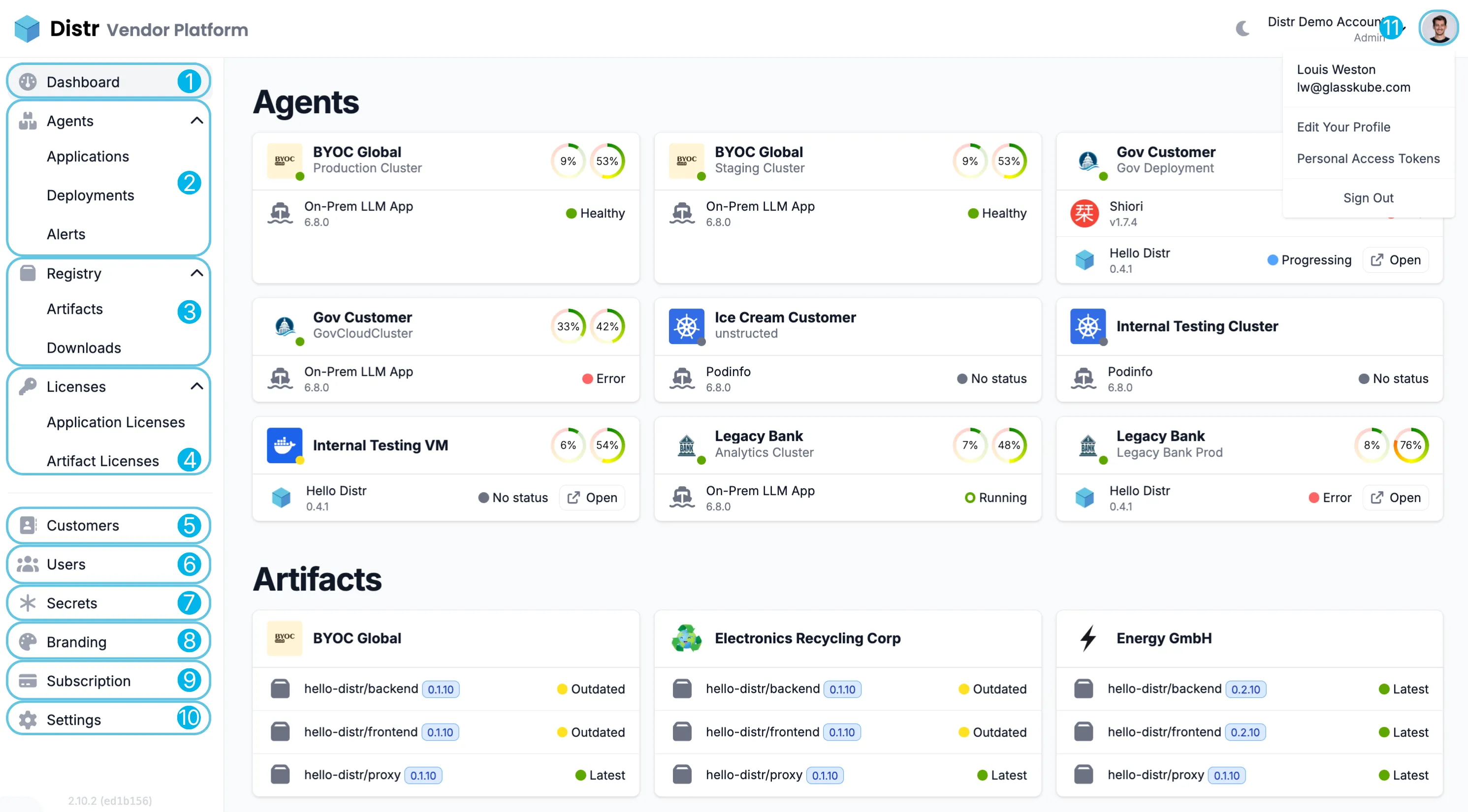 Deployments interface