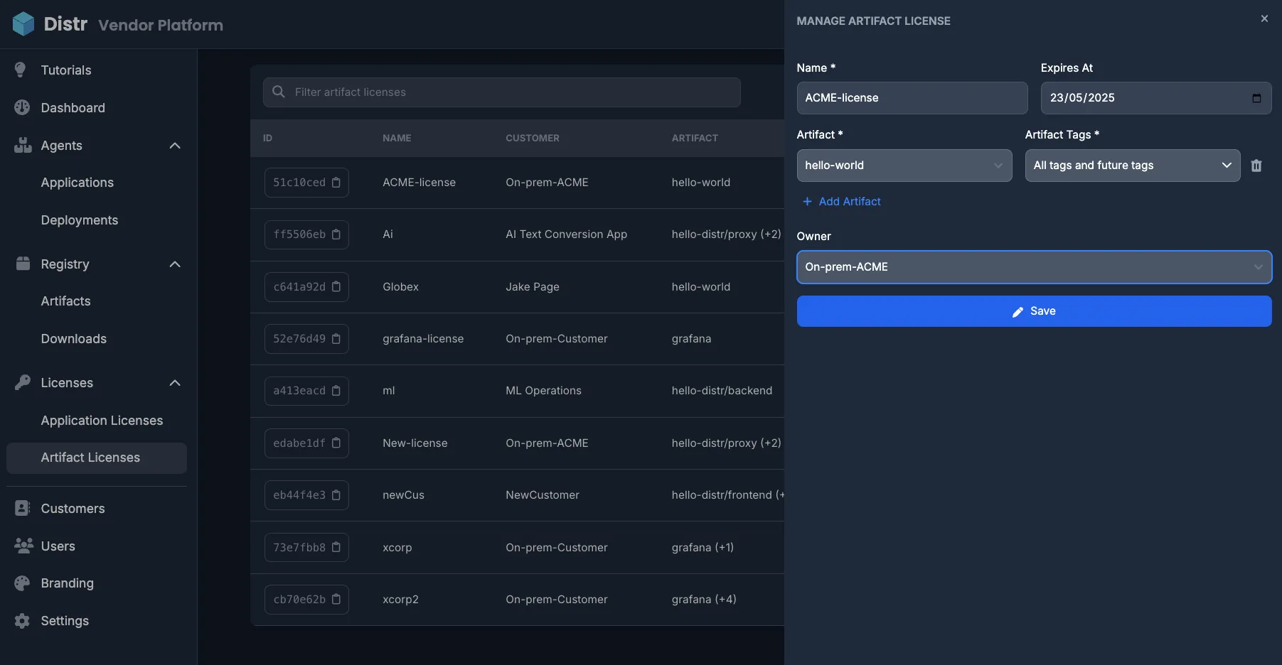 Distr License Management