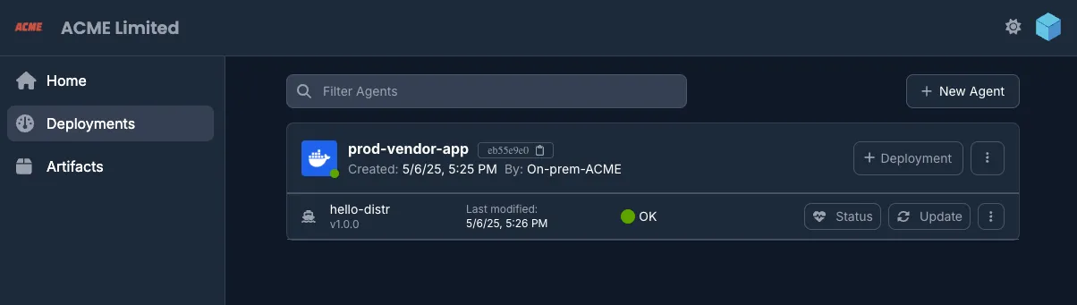 Artifact details view